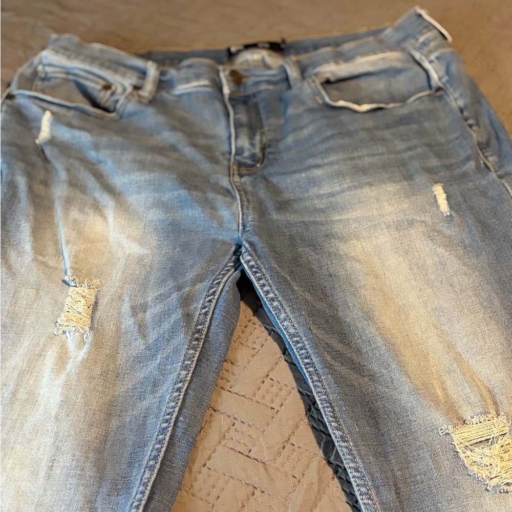 RSQ Light Blue Distressed Slim Fit Jeans